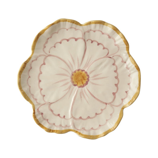 Bloem keramiek bordje - Pink