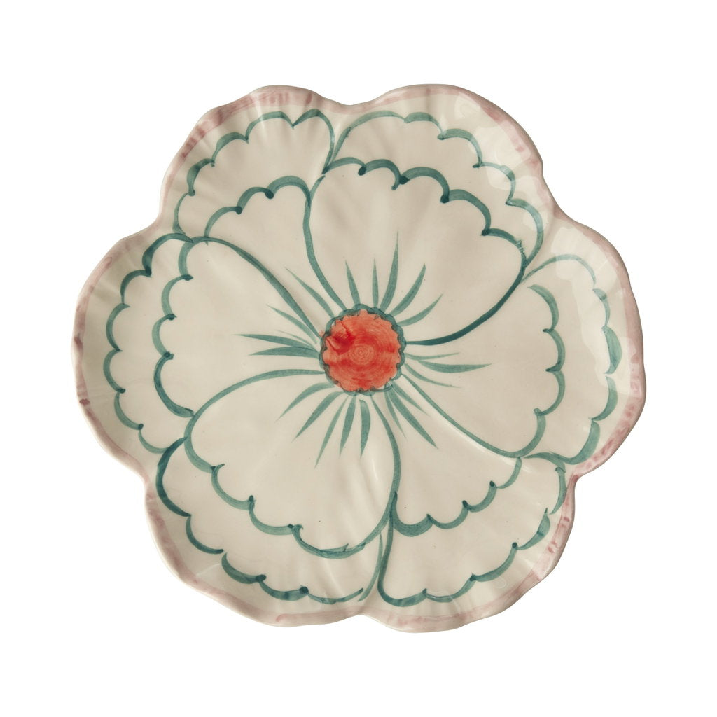 Bloem keramiek bordje - Jade
