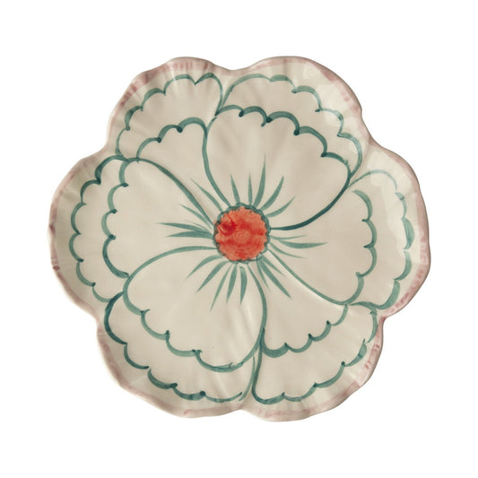 Bloem keramiek bordje - Jade