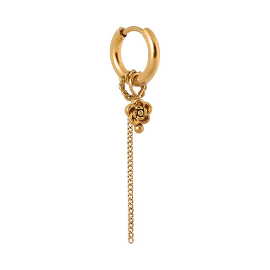 Label Kiki - Chain bloom hoop gold - Stainless steel & gold plated