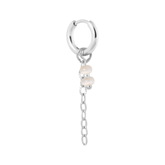 Label Kiki - Chain natural hoop silver - Stainless steel & silver plated