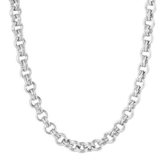 Label Kiki - Circles ketting zilver- Stainless steel & silver plated