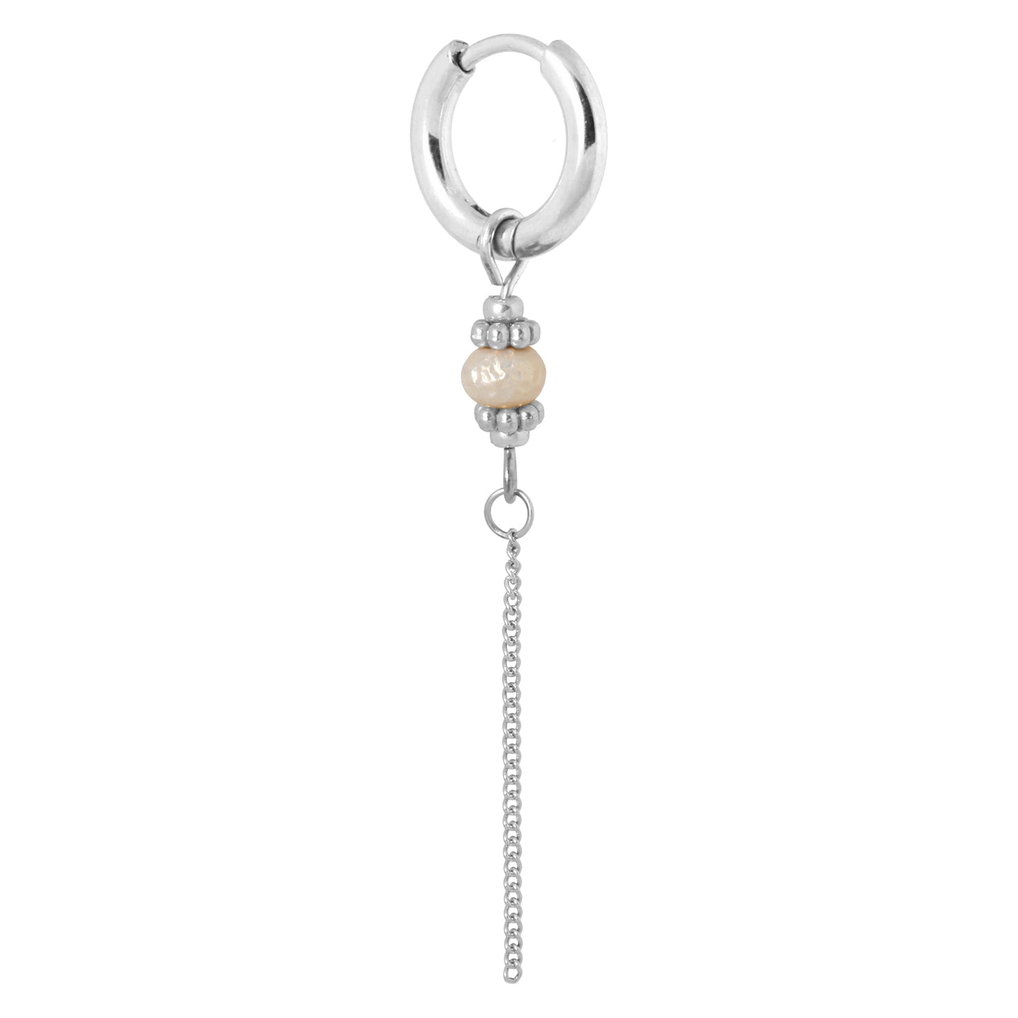 Label Kiki - Cloudy hoop silver - Stainless steel & silver plated