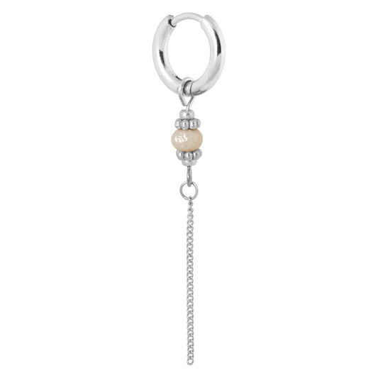 Label Kiki - Cloudy hoop silver - Stainless steel & silver plated