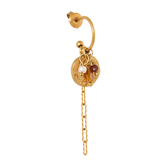 Label Kiki - Coin long hoop gold - Stainless steel