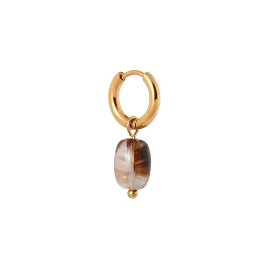 Label Kiki - Dark cookie hoop gold - Stainless steel