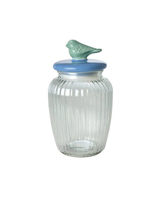 Glazen pot - vogel