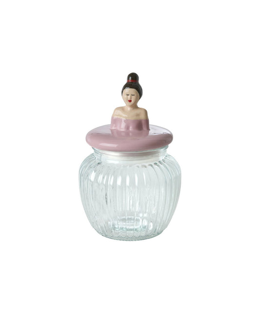 Glazen pot - lady