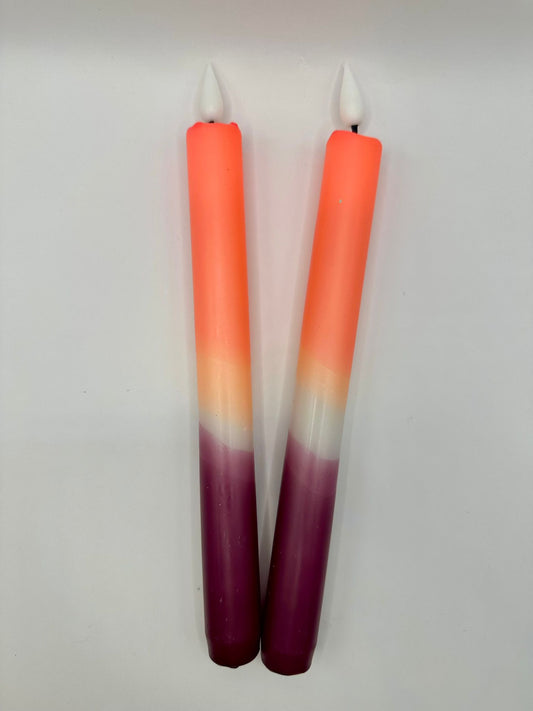 LED-kaarsen - Oanje/wit/blackberry