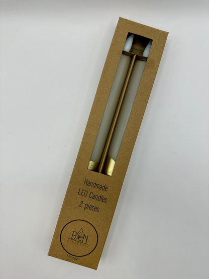 Bon Lifestyle - LED-kaarsen Ecru/goud