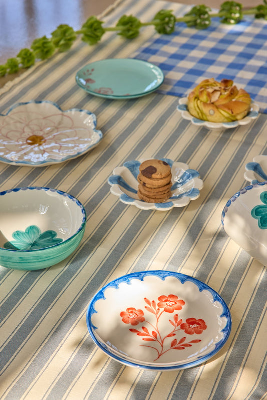 Keramiek taartbordje - Vintage flower