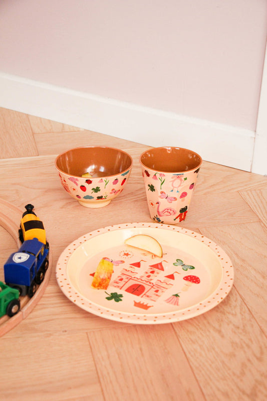 Rice - Middelgroot Beker Fairytale Print - Roze