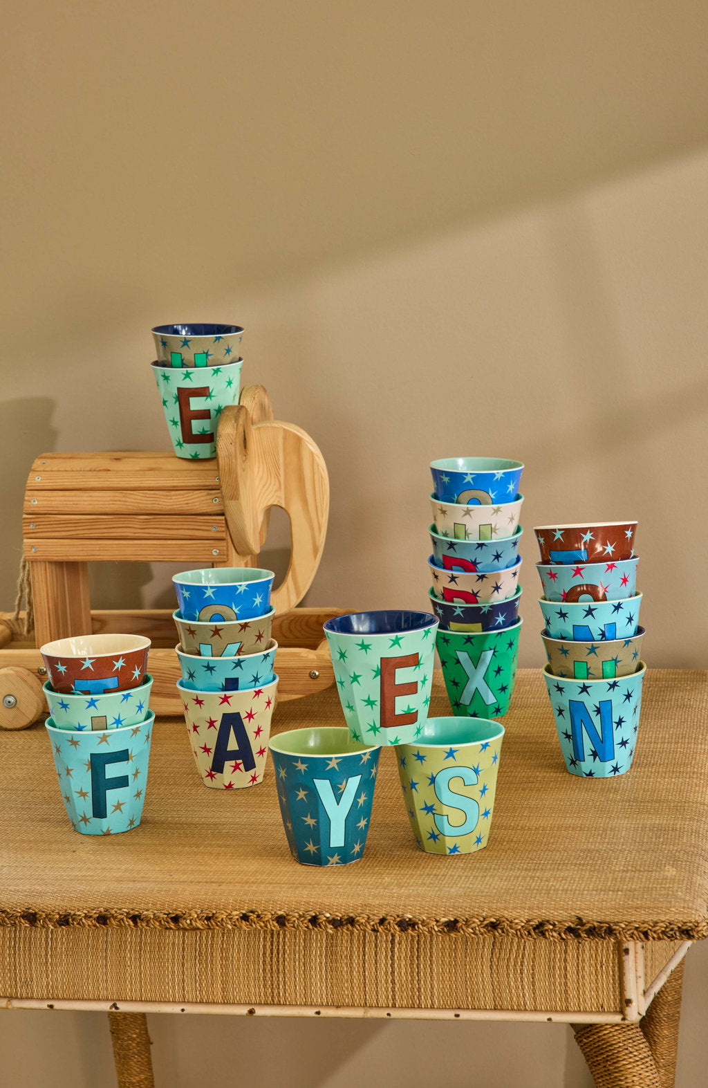 Rice - Letter beker - Ster blauw