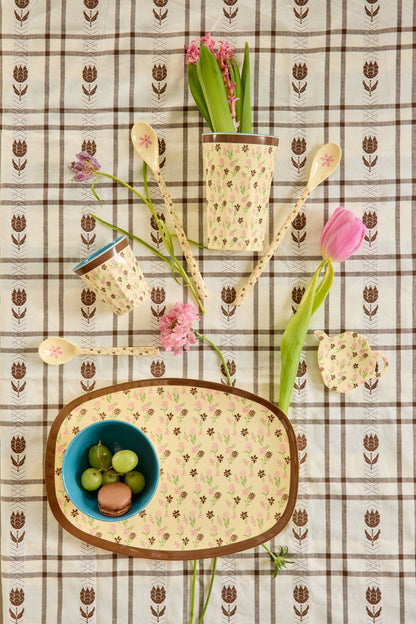 Grote beker - Crème - Hacienda Flower Print
