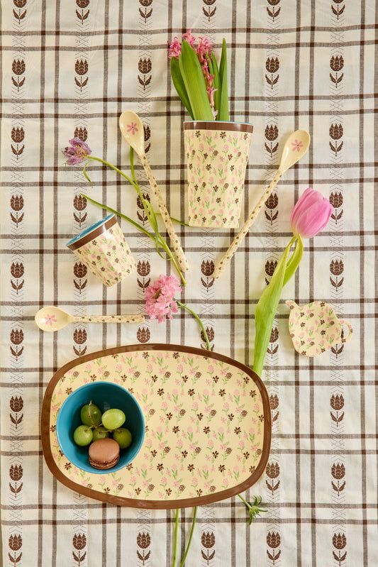 Grote beker - Crème - Hacienda Flower Print