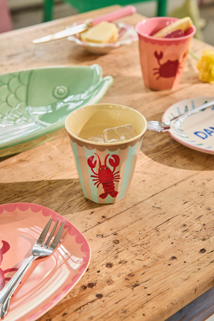 Middelgroot Beker - Zacht blauw - New Lobster Print