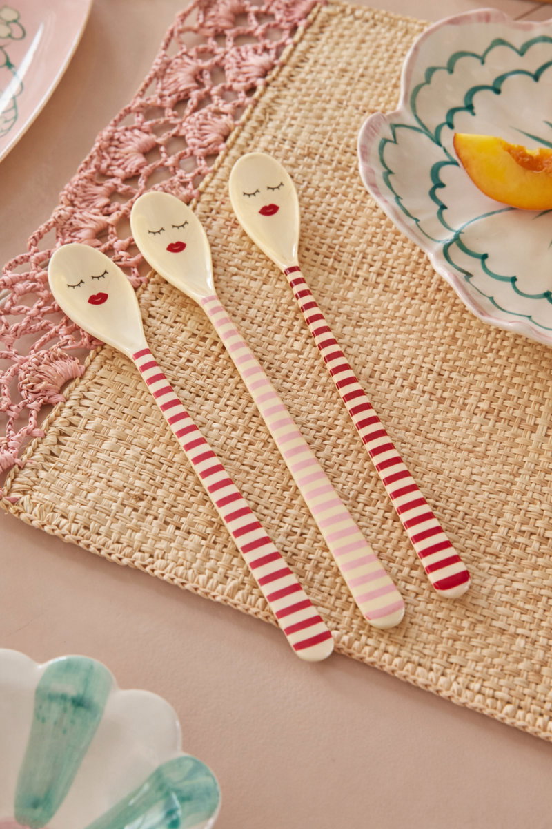 Latte macchiato lepel Streep Roze/Rood