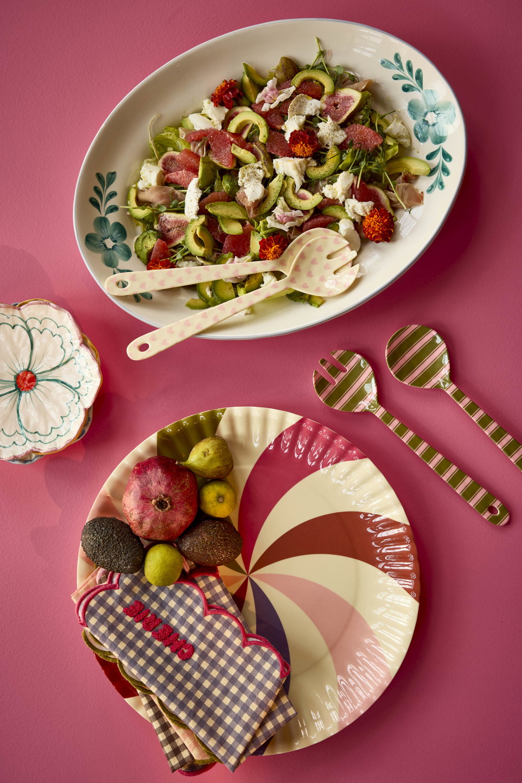 Melamine Saladeset - Stripe Delight Print - Set van 2
