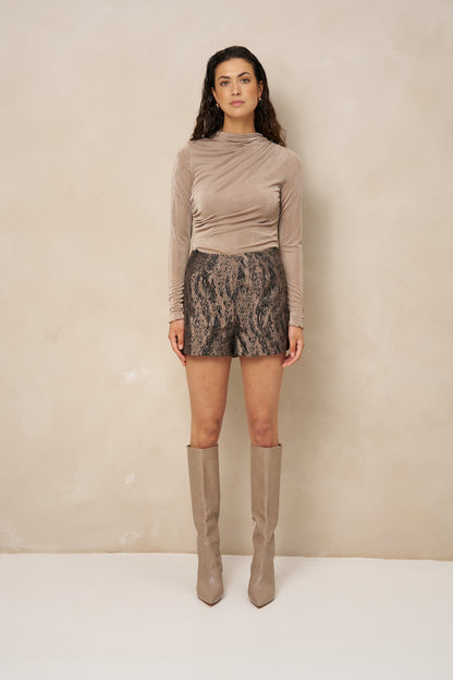 Lofty Manner - Top Jimmi Draped Uni - Taupe