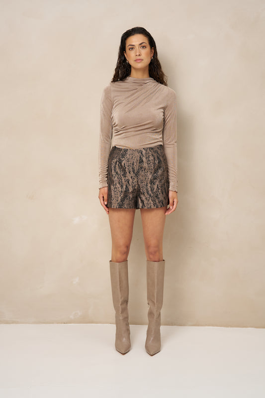 Lofty Manner - Top Jimmi Draped Uni - Taupe