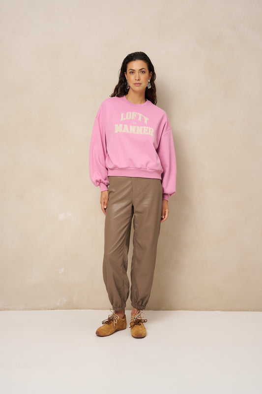 Lofty Manner - Sweater Kensi Balloon Sleeve - Roze