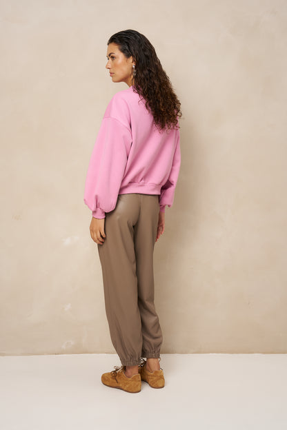 Lofty Manner - Sweater Kensi Balloon Sleeve - Roze