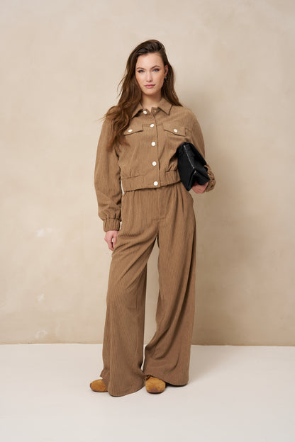 Lofty Manner - Pants Josy Pleated Corduroy - Taupe