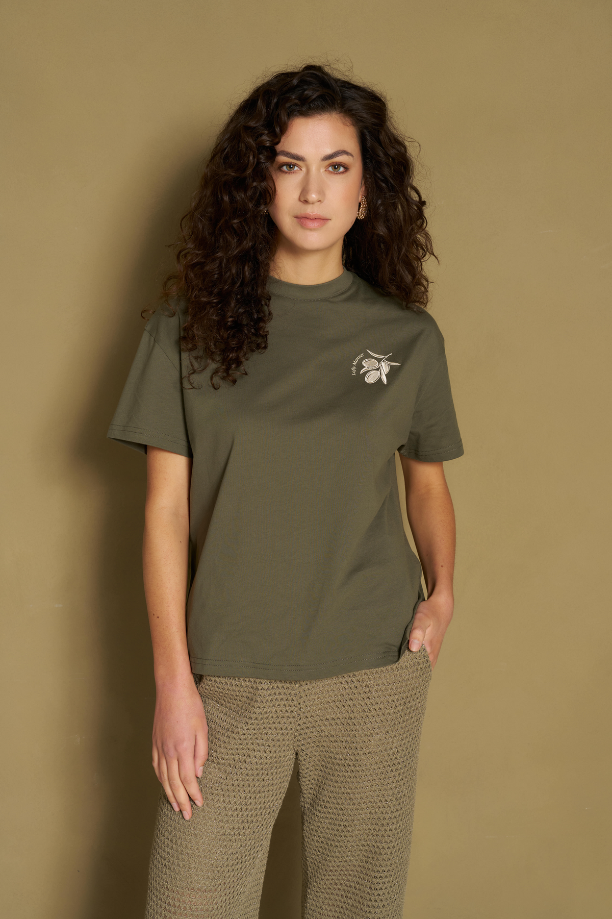 Lofty Manner - Tshirt Imma - Boxy regular - Kaki