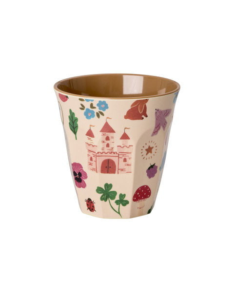 Rice - Middelgroot Beker Fairytale Print - Roze