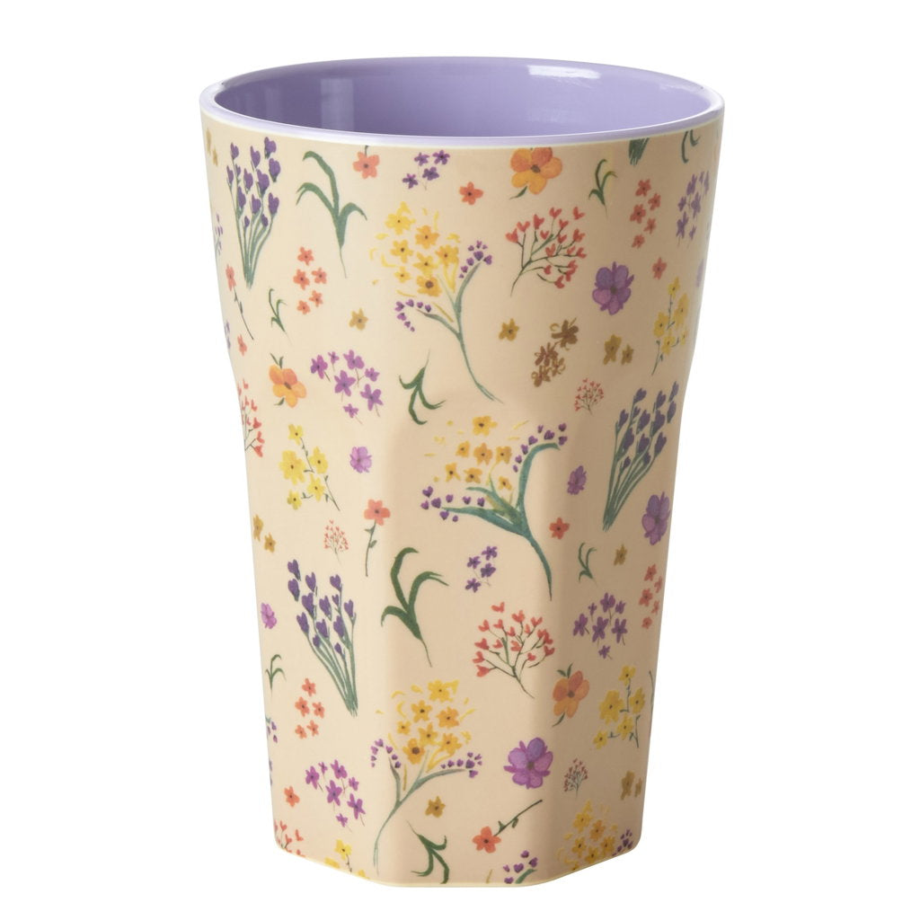 Groot Beker - Meerkleurig - Wild Vintage Flower Print