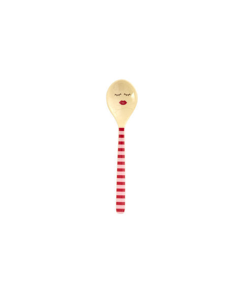 Theelepel - Streep Rood/Roze