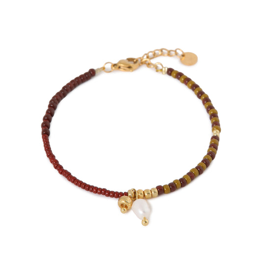 Label Kiki - Oxblood bracelet gold - Stainless steel