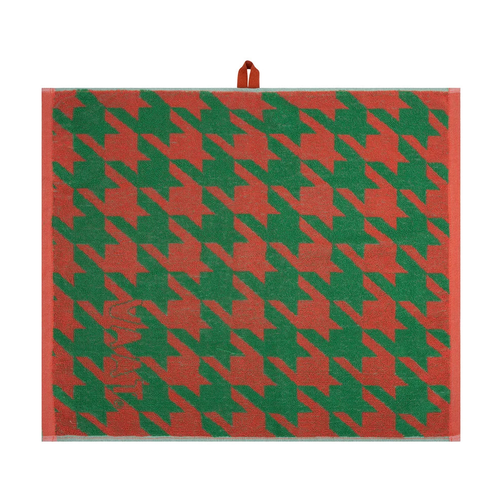 VAAT Amsterdam - Keukenhanddoek Pied-de-poule - Coral&green