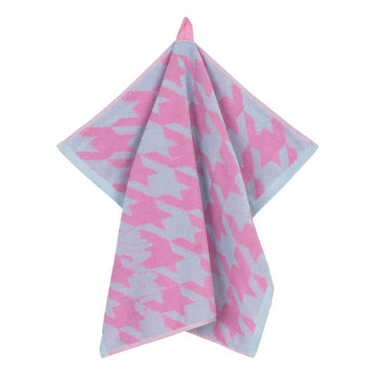 VAAT Amsterdam - Keukenhanddoek Pied-de-poule - Fuchsia&pastel blue