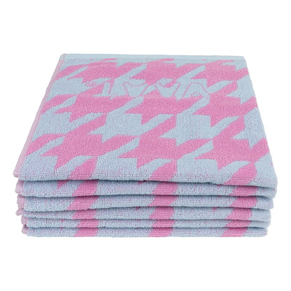 VAAT Amsterdam - Keukenhanddoek Pied-de-poule - Fuchsia&pastel blue