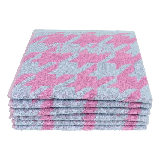 VAAT Amsterdam - Keukenhanddoek Pied-de-poule - Fuchsia&pastel blue