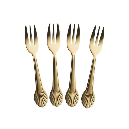Rice - Gebaksvork Seashell gold - Stainless steel