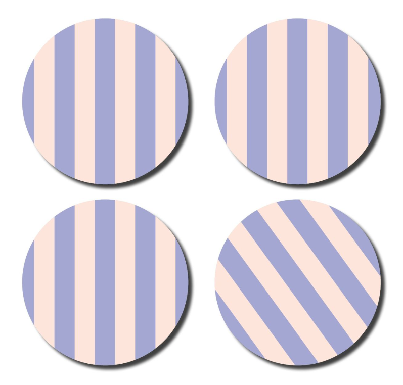 De lange tafel - Onderzetters - Striped lila/pink