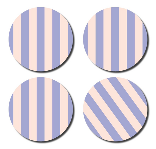De lange tafel - Onderzetters - Striped lila/pink