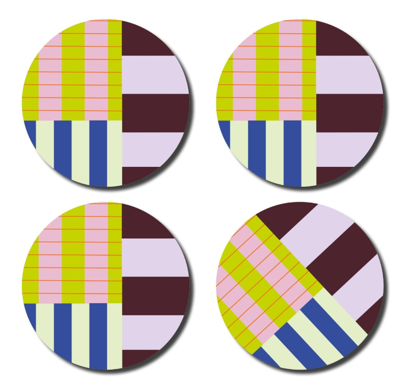 De lange tafel - Onderzetters - Striped colorful 02