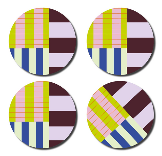 De lange tafel - Onderzetters - Striped colorful 02
