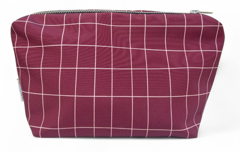De lange tafel - Toilettas - Aubergine checked