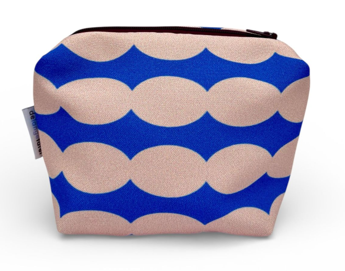 De lange tafel - Make-uptas - Waves blue/peach