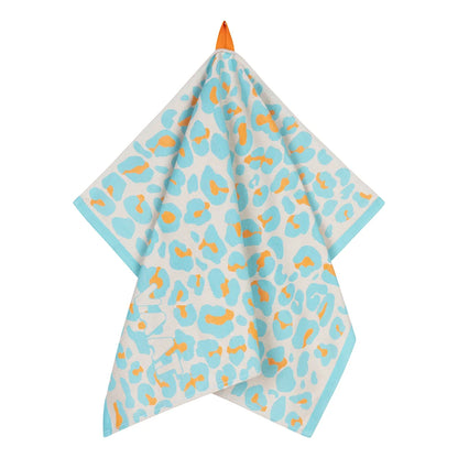 VAAT Amsterdam - Theedoek Leopard - Turquoise&orange