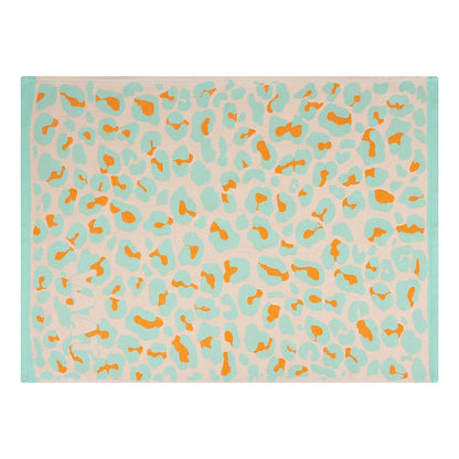 VAAT Amsterdam - Theedoek Leopard - Turquoise&orange