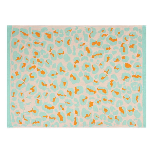VAAT Amsterdam - Theedoek Leopard - Turquoise&orange
