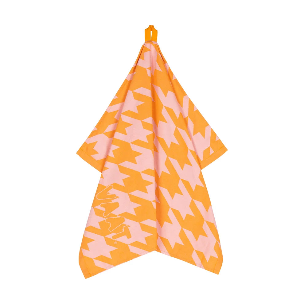 VAAT Amsterdam - Theedoek Pied-de-poule - Orange&pink