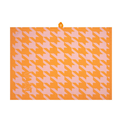 VAAT Amsterdam - Theedoek Pied-de-poule - Orange&pink