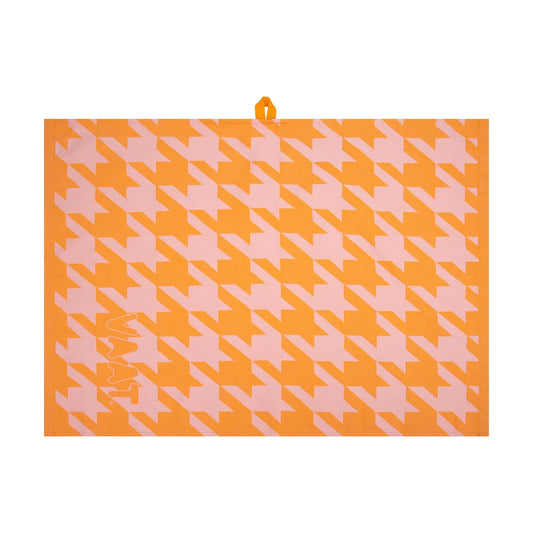 VAAT Amsterdam - Theedoek Pied-de-poule - Orange&pink
