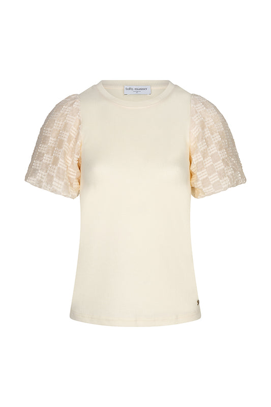 Lofty Manner -  Top Haya - Constrast Puff Sleeve - Cream